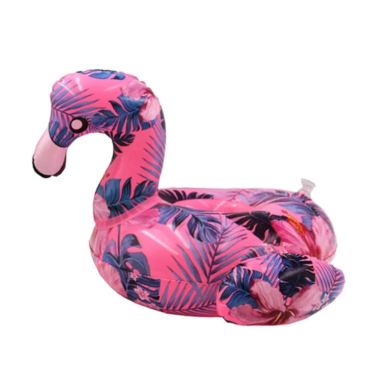 Pattern Flamingo Shape Inflatable Coaster Water Floating Drink Cup Holder