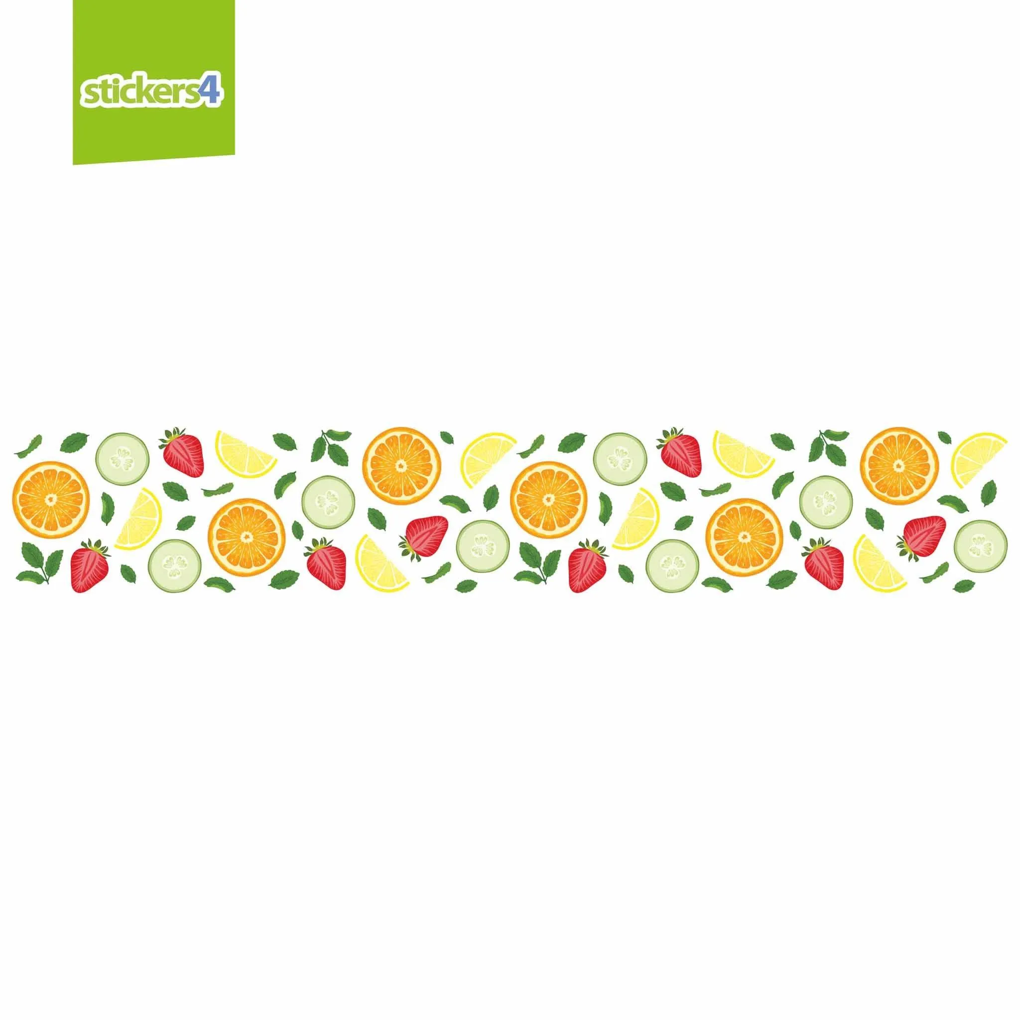 'Pimms' Style Summer Fruit Border Window Sticker