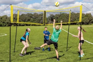 Portable volleyball net 4 square bounce net