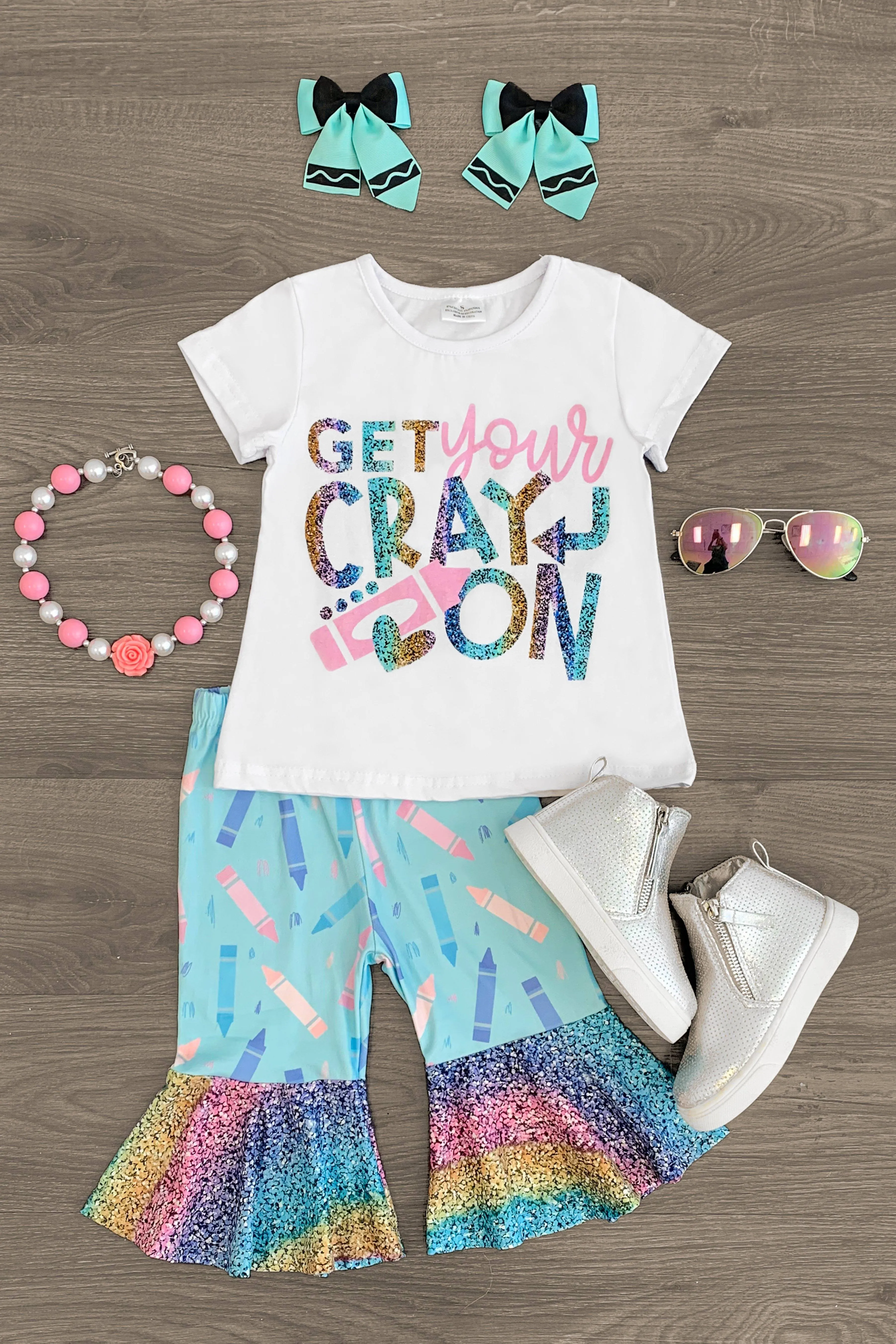 "Get Your Cray On" Bell Bottom Set