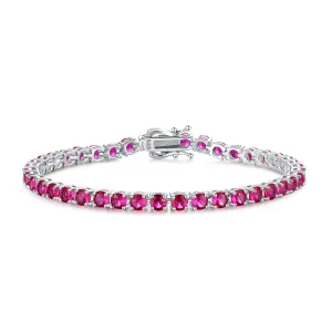 "Royal Red" Ruby Tennis Sterling Silver Bracelet