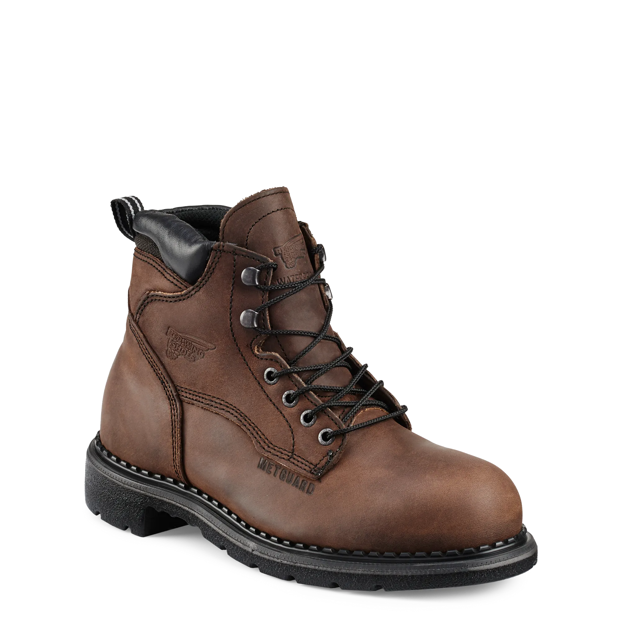 'Red Wing' Men's 6" SuperSole® Int. Metguard EH WP Steel Toe - Brown / Black