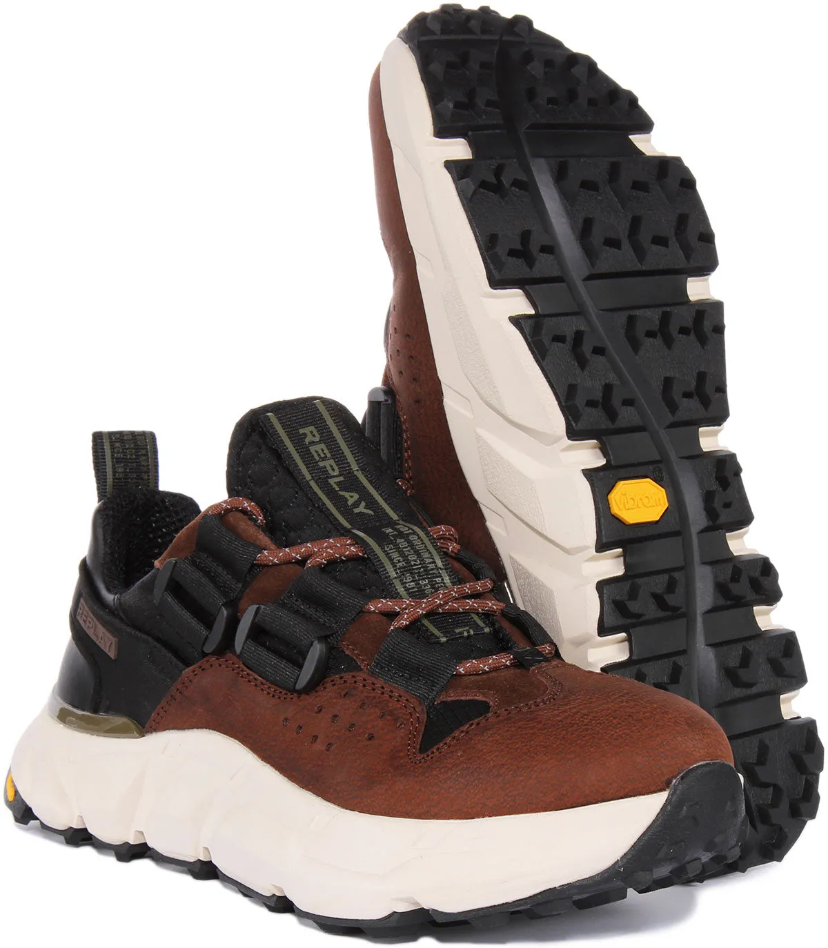 Replay Split Laguna In Black Brown For Men