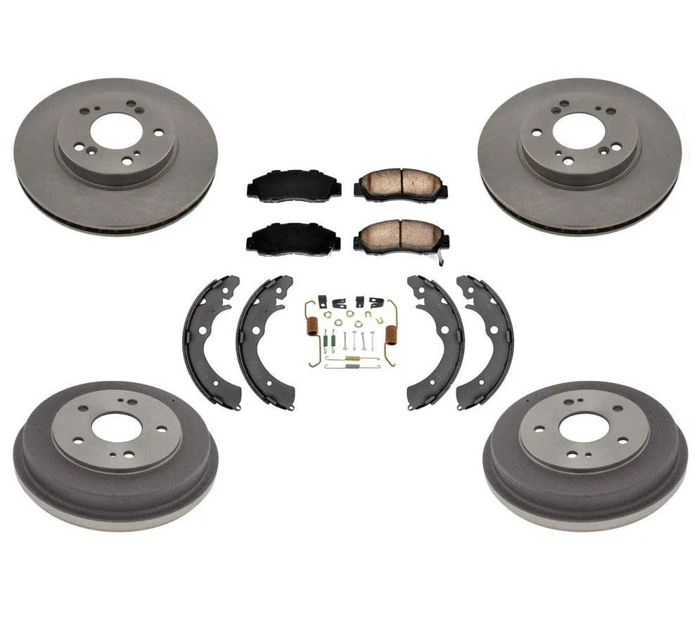 Rotors Brake Pads Drums Brake Shoes Springs Kit for Honda CRV 1997-2001 7pc