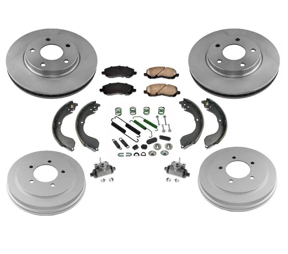 Rotors Drums Brake Pads Shoes Spring Kit Wheel Cylinders for Dodge Caliber 07-12