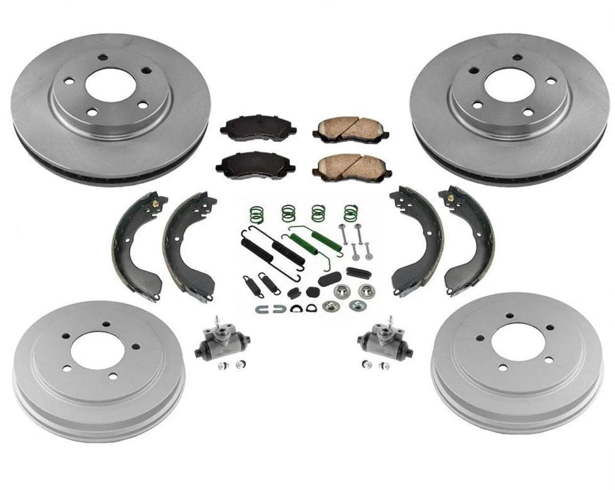 Rotors Drums Brake Pads Shoes Spring Kit Wheel Cylinders for Dodge Caliber 07-12