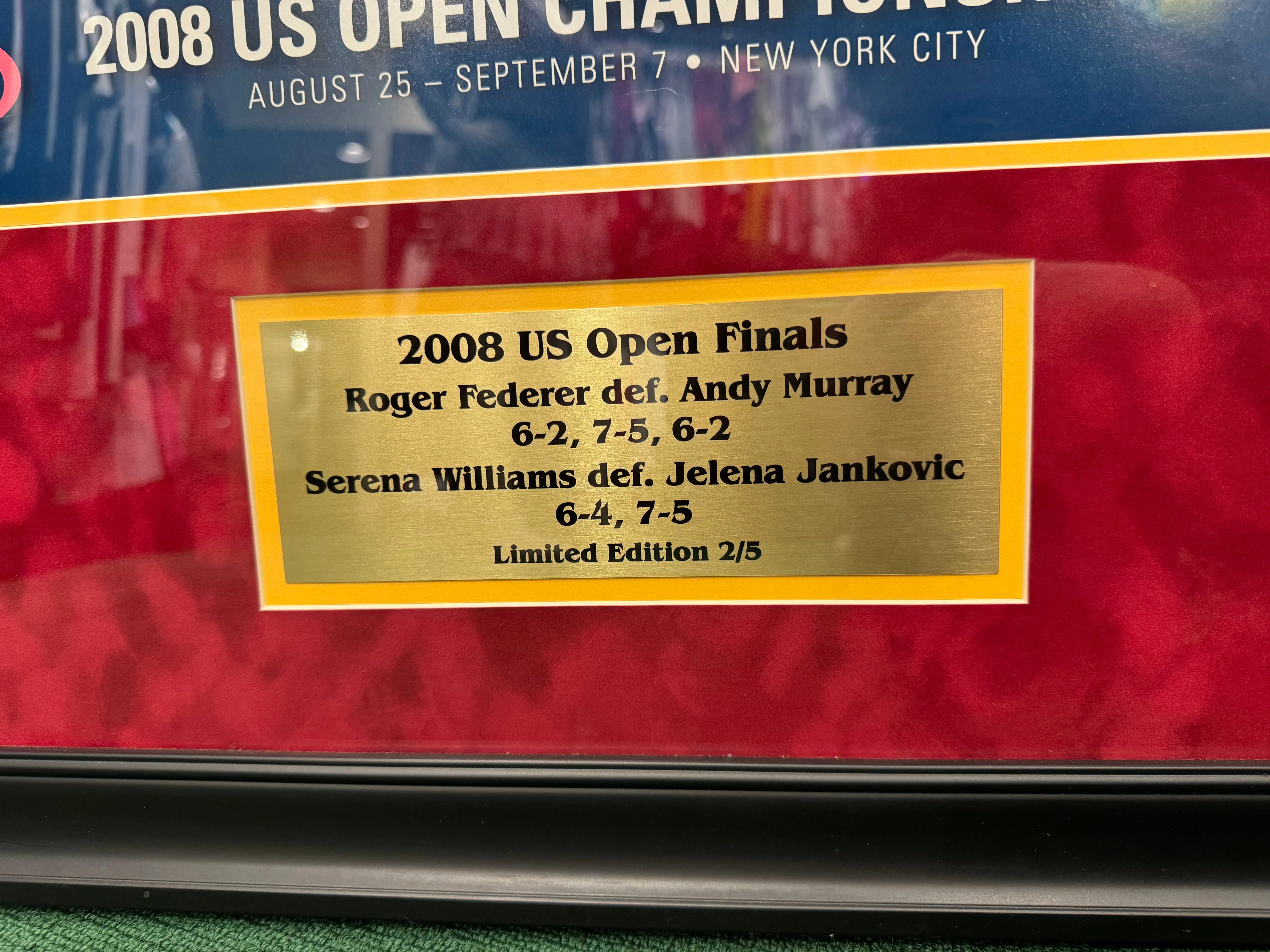 Signed Limited Edition 2008 US Open Framed Poster