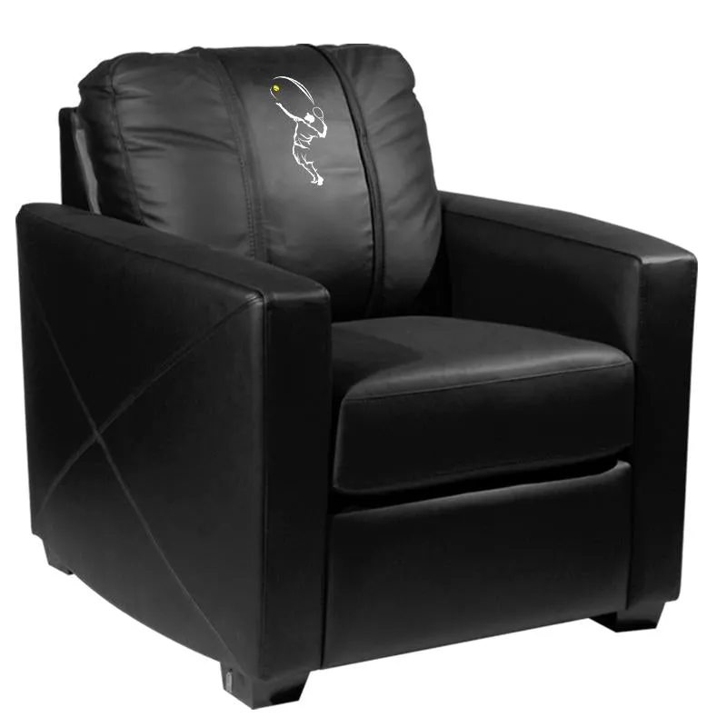 Silver Club Chair with Tennis Man Logo Panel