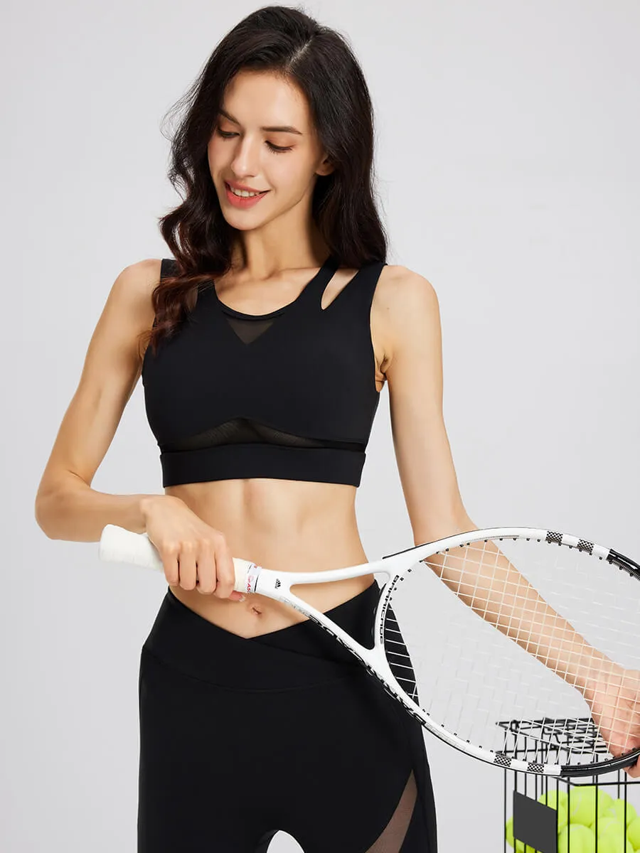 Soft Mesh Shoulder Sports Bra