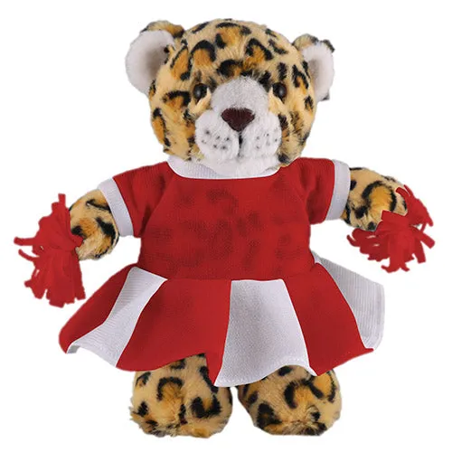 Soft Plush Stuffed Leopard with Cheerleader Outfit