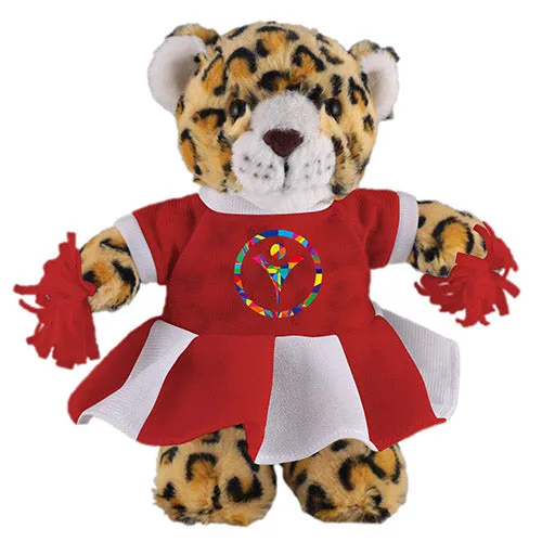 Soft Plush Stuffed Leopard with Cheerleader Outfit