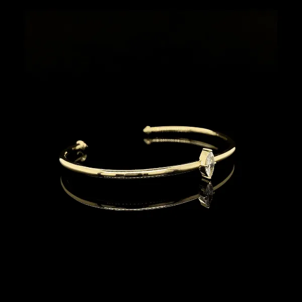 Solitaire Marquise Diamond Spring Bangle