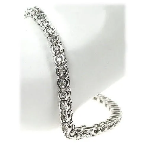 Sparkling 3.00 CT Round Cut Diamond Tennis Bracelet in 14KT White Gold