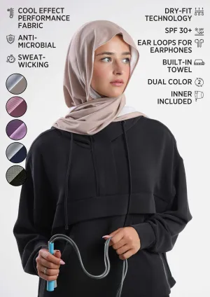 Sports Capshawl Hijab Dual Color - Non reversible