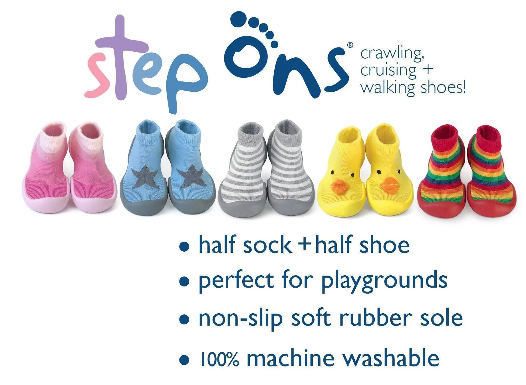 Step Ons Crawling, Cruising, Pre-Walking Baby Sock Shoe SS21B