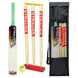 Strauss Cricket Kit, Size- 6 (Popular Willow bat 3 Stumps Holder 1 Ball Carry Bag)