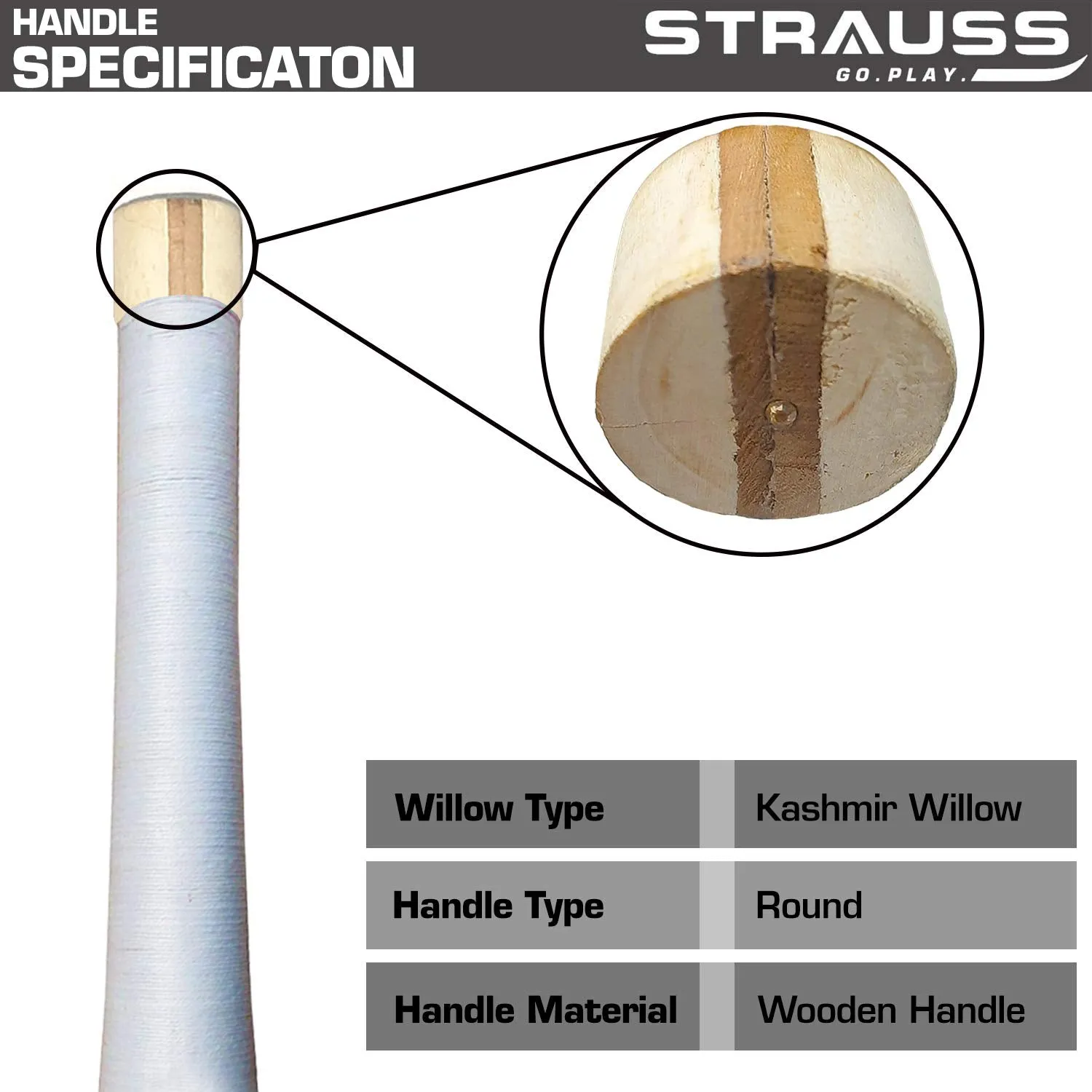 Strauss Knockout Scoop Tennis Cricket Bat,Full Duco,Golden, (Wooden Handle)