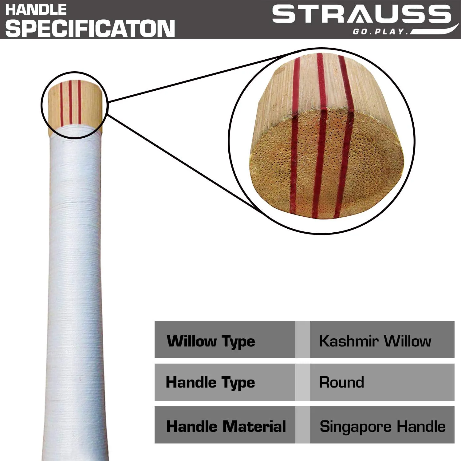 Strauss Knockout Scoop Tennis Cricket Bat,Plain, (Singapur Handle)