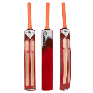 Strauss Supreme Scoop Tennis Cricket Bat,Full Duco,Red, (Wooden Handle)