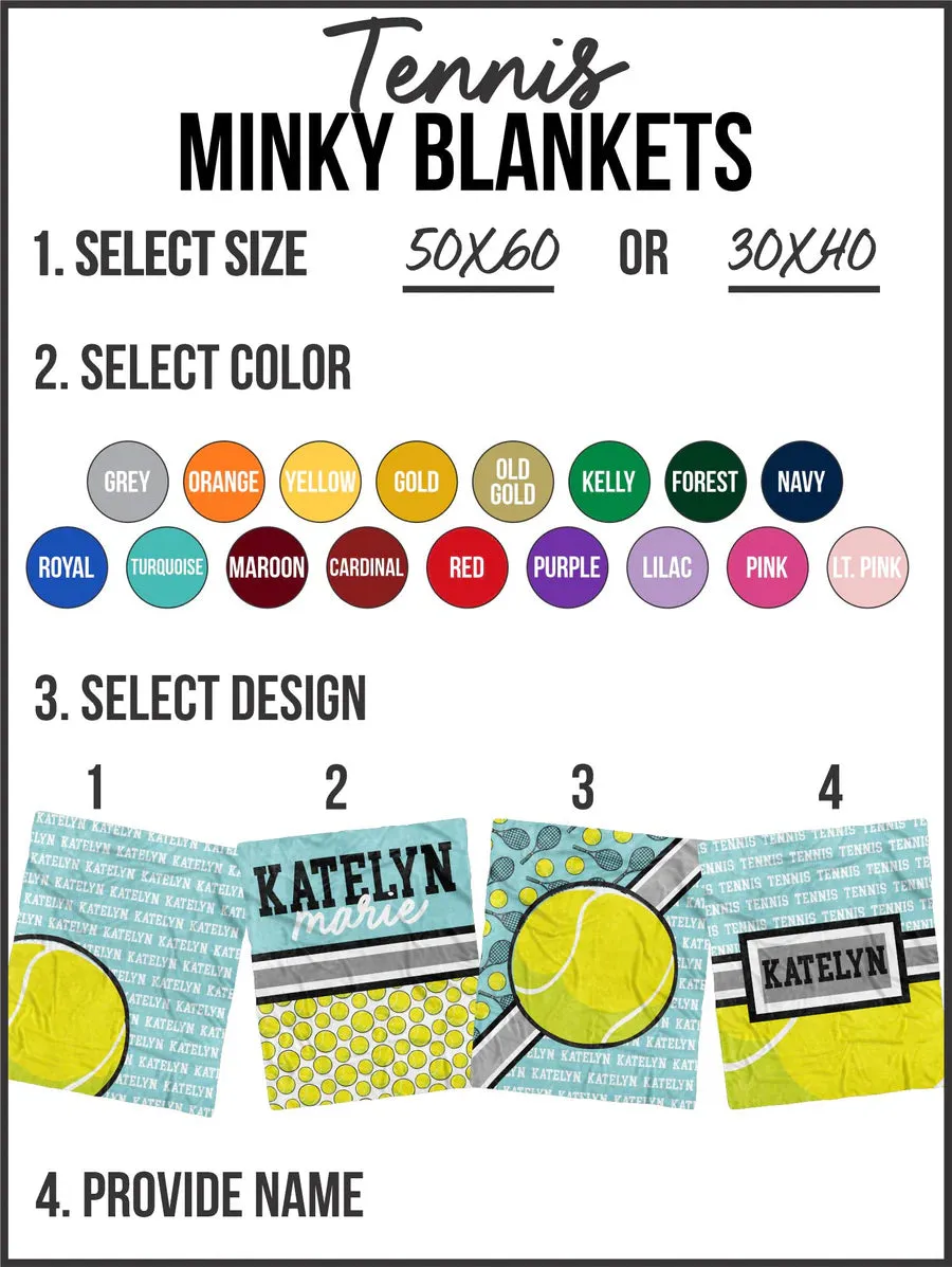 Tennis Name Blanket - Custom ♥PRE-ORDER♥