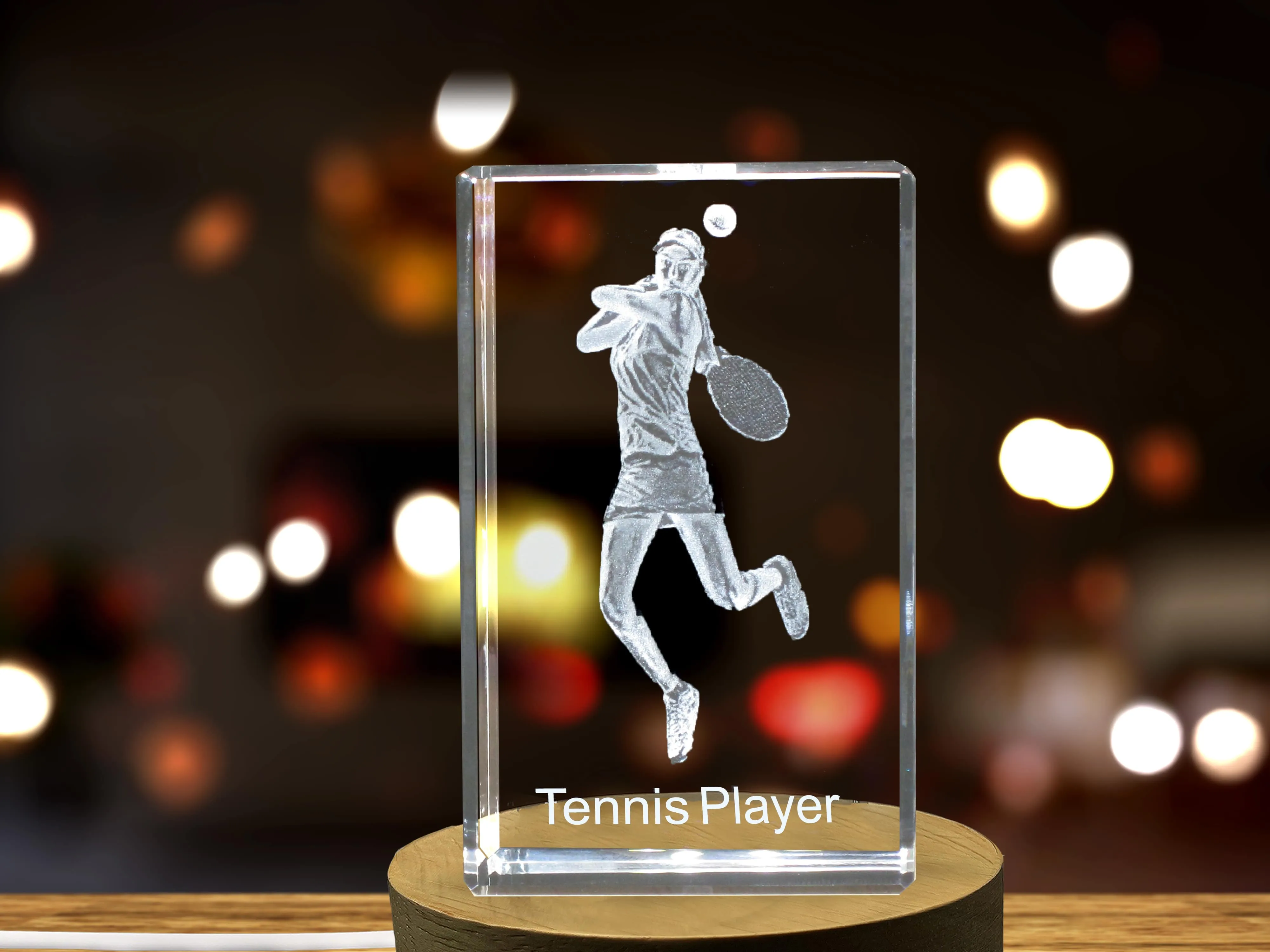 Tennis Player 3D Engraved Crystal 3D Engraved Crystal Keepsake/Gift/Decor/Collectible/Souvenir