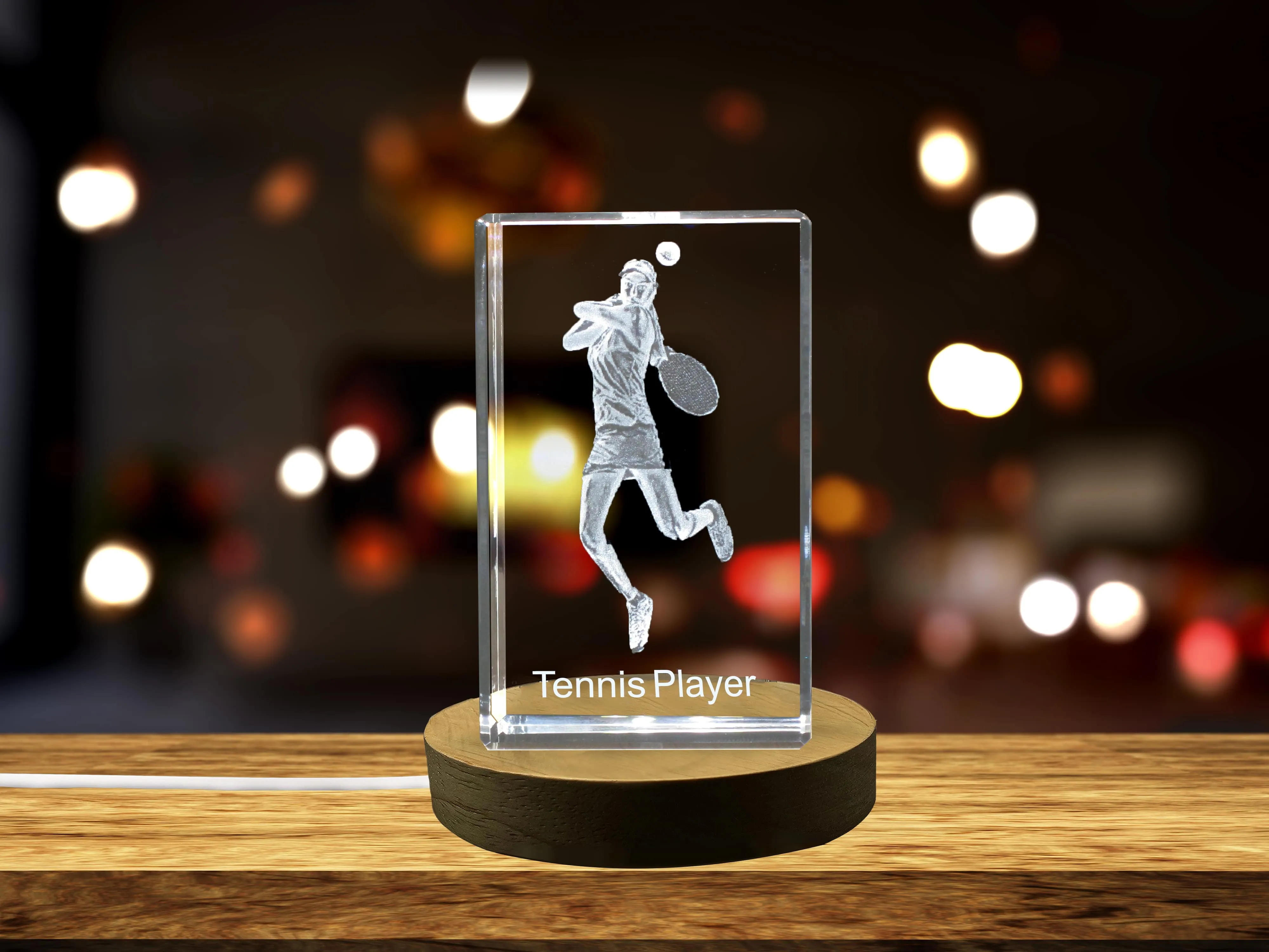 Tennis Player 3D Engraved Crystal 3D Engraved Crystal Keepsake/Gift/Decor/Collectible/Souvenir