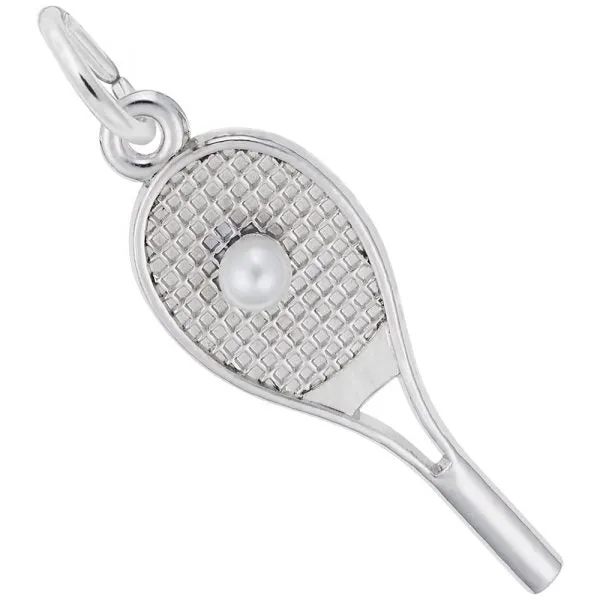 Tennis Racquet with Pearl Charm