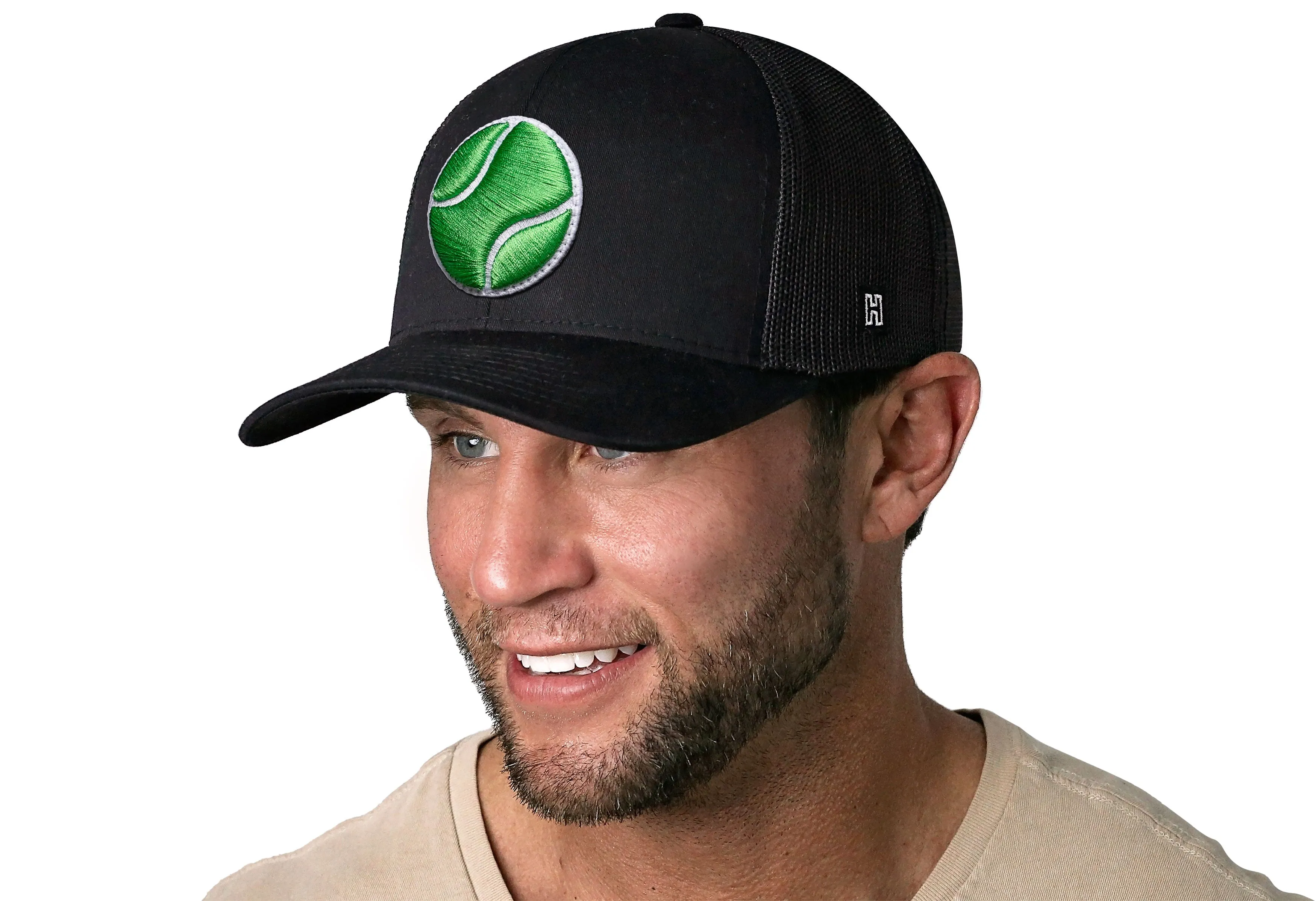 Tennis Trucker Hat  |  Black Tennis Ball Snapback