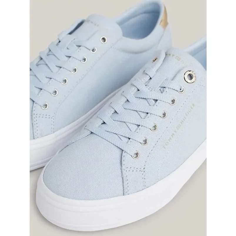 Tommy Hilfiger Womens Essential Vulc Canvas Sneaker Breezy Blue