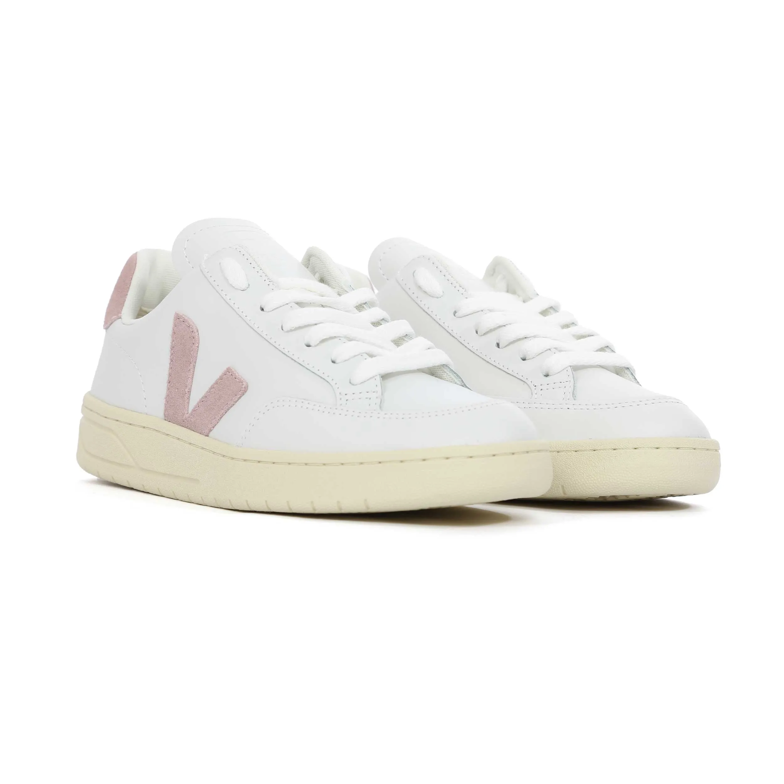 Veja V-12 Ladies Trainer in Extra White & Babe