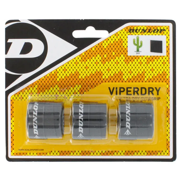 Viperdry Black 3 Pack Ultra Dry Tennis Overgrip