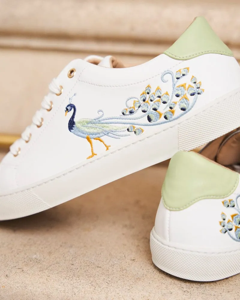 Virevolte Recycled Grain Leather Embroidered Vegan Sneakers | Peacock