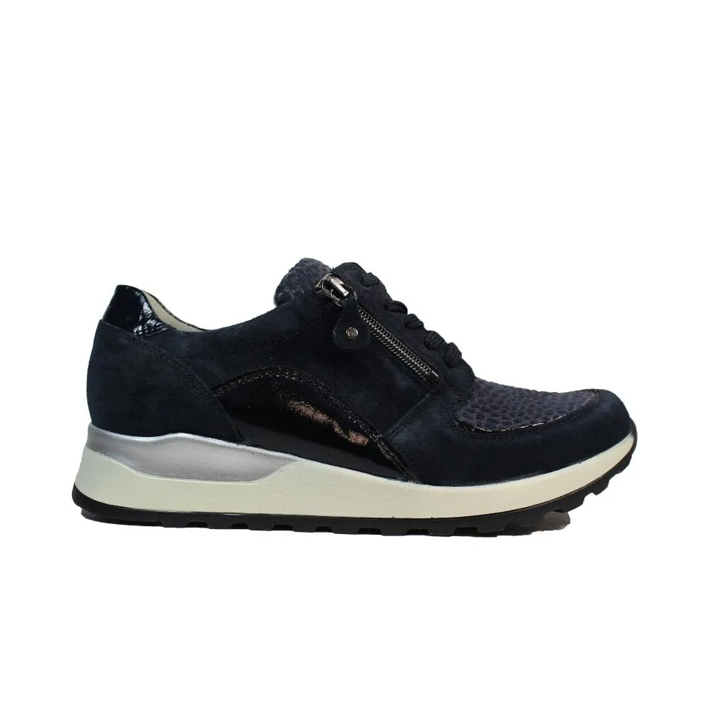 Waldlaufer Hiroko Soft Womens Wide Fit Trainer - Deep Blue