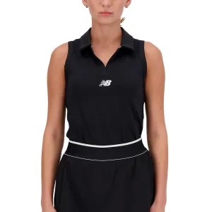 Women's Collared Tournament Tennis Tank Black