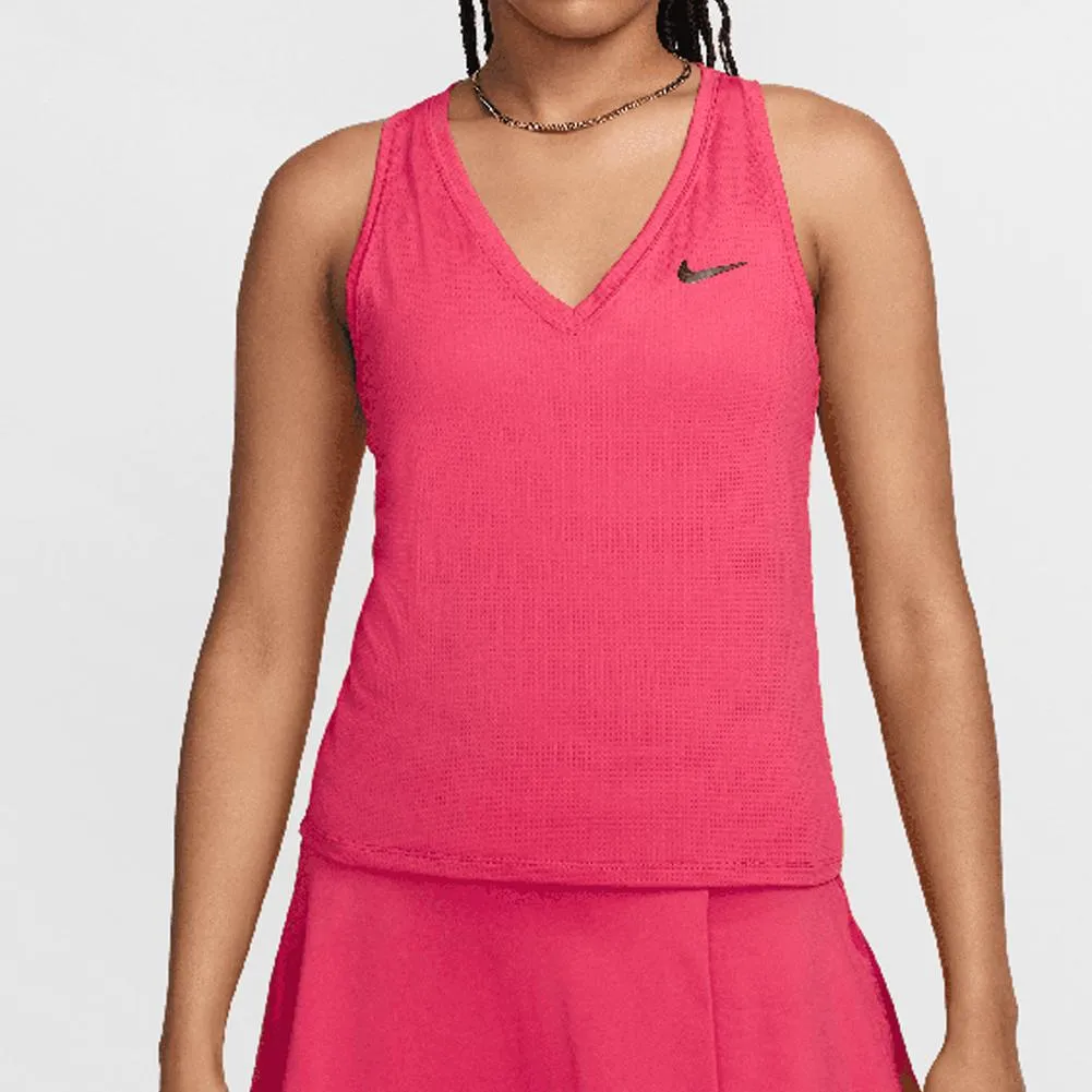 Womens Court Victory Tennis Tank Aster Pink and Black