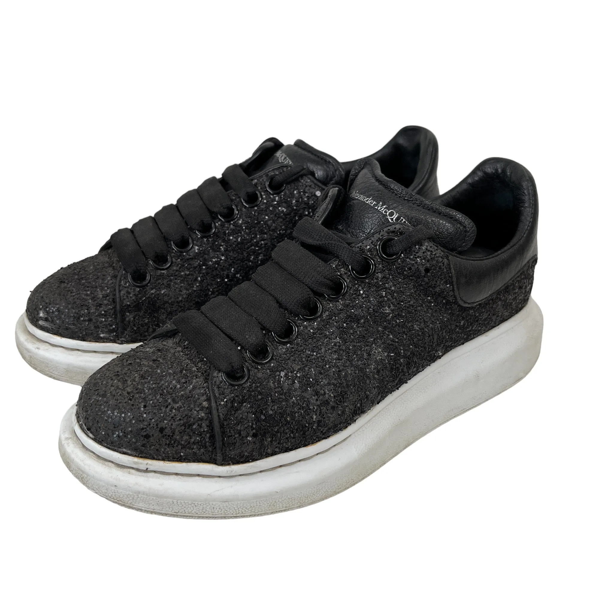 Women's Glitter Oversized Low Trainers Black Size EU 37.5 / UK 4.5