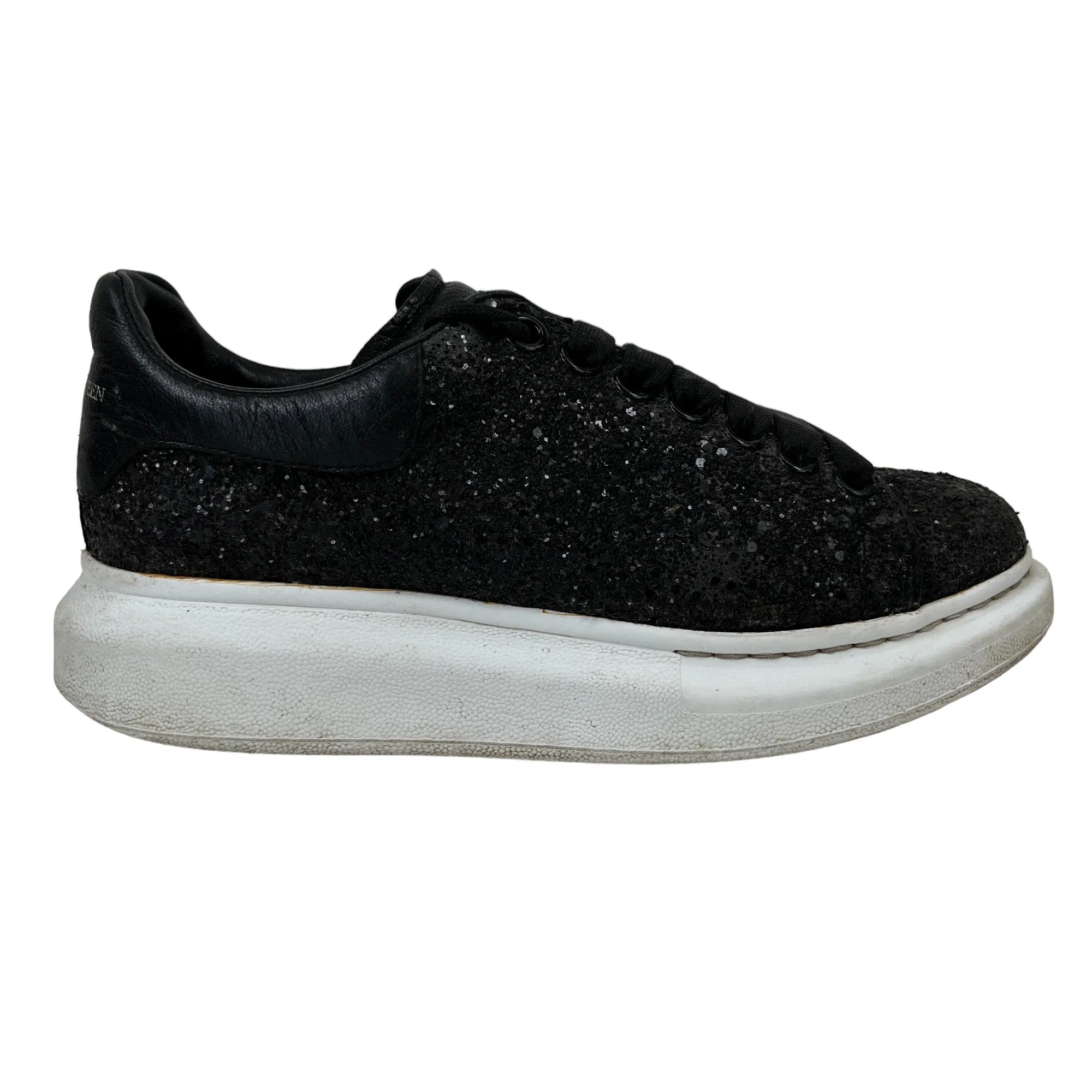 Women's Glitter Oversized Low Trainers Black Size EU 37.5 / UK 4.5