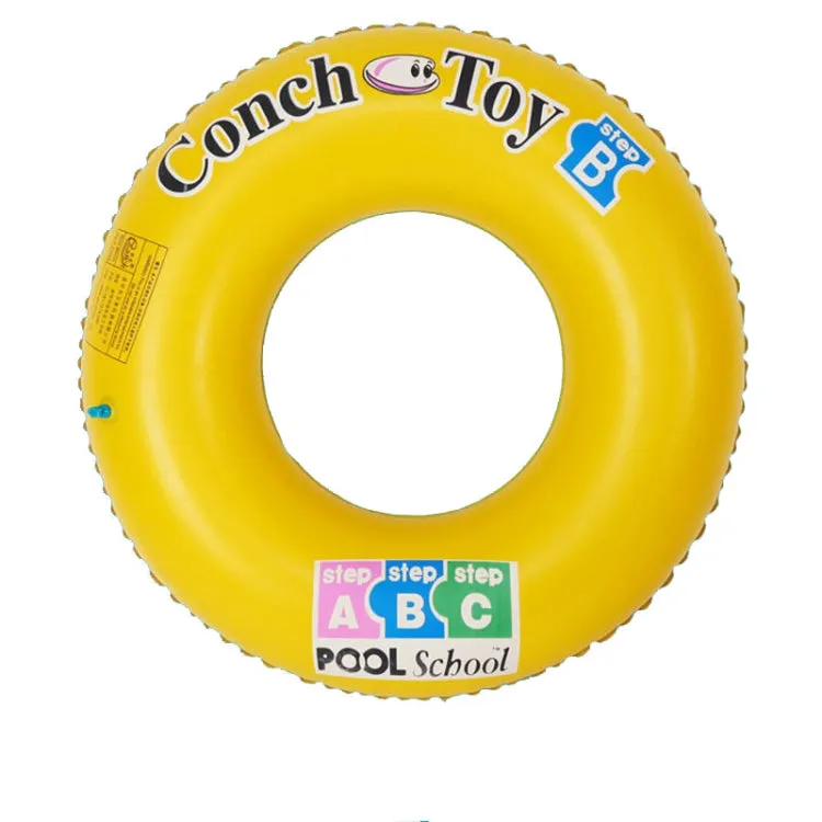 Yellow Letters Inflatable Swimming Ring Thickened PVC Adult Water Ring Floating Ring, Size:90